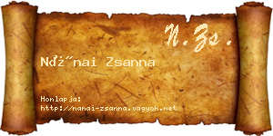 Nánai Zsanna névjegykártya